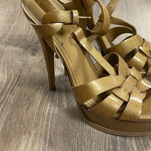 YSL T Strap sandal in gold size 38